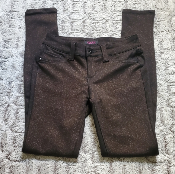 NWOT GLO Jeans Black Glitter Pants Size 1 - Picture 1 of 6